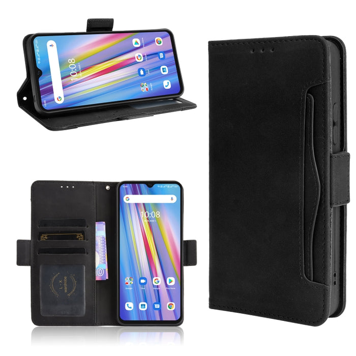Estuche de cuero con tapa horizontal con patrón de piel de becerro con soporte y ranuras para tarjetas y marco de fotos, For Blackview A90, For Umidigi A11