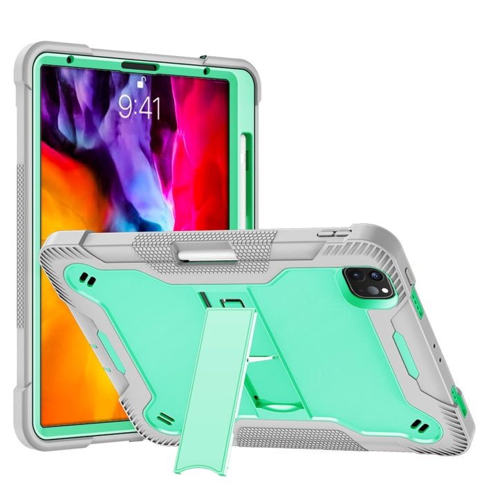 Funda protectora a prueba de golpes de silicona + PC con soporte, For iPad 10.2 2021 / 2020 / 2019, For iPad Pro 11 inch 2020, For iPad mini (2019) / mini 4, For iPad 9.7 inch (2017/2018)
