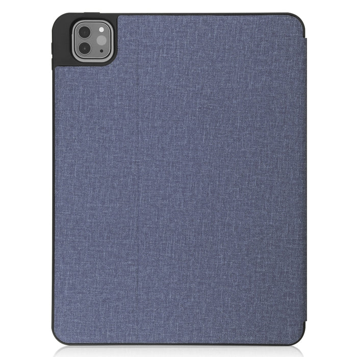 Estuche de cuero con tapa horizontal de TPU con textura de tela con ranura para bolígrafo y soporte