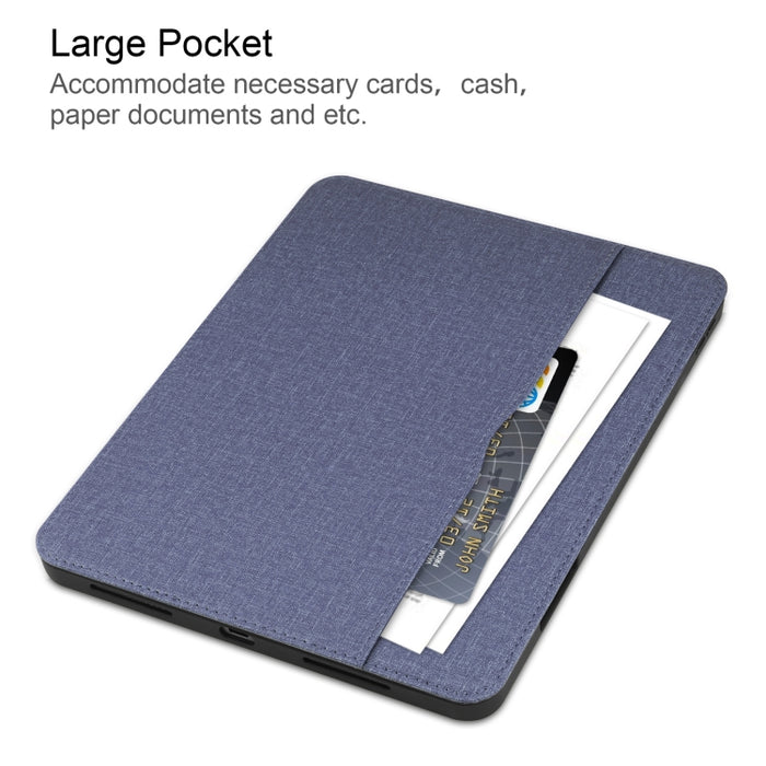 Estuche de cuero con tapa horizontal de TPU con textura de tela con ranura para bolígrafo y soporte
