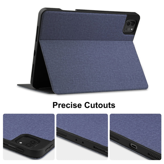 Estuche de cuero con tapa horizontal de TPU con textura de tela con ranura para bolígrafo y soporte