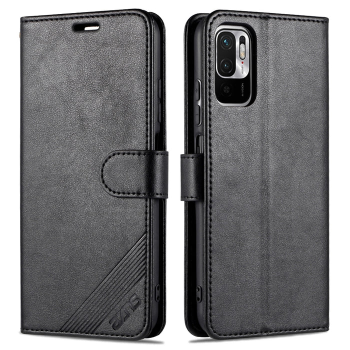AZNS Estuche de cuero con tapa horizontal con textura de piel de oveja con soporte y ranuras para tarjetas y billetera, For Xiaomi Poco M3 Pro 5G / Redmi Note 10 5G, For Xiaomi Poco X3 GT / Redmi Note 10 Pro 5G