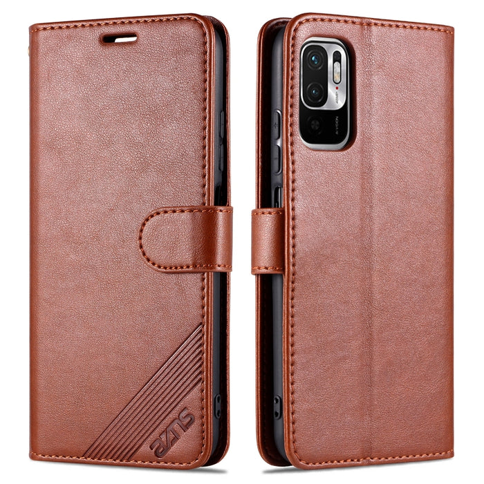 AZNS Estuche de cuero con tapa horizontal con textura de piel de oveja con soporte y ranuras para tarjetas y billetera, For Xiaomi Poco M3 Pro 5G / Redmi Note 10 5G, For Xiaomi Poco X3 GT / Redmi Note 10 Pro 5G