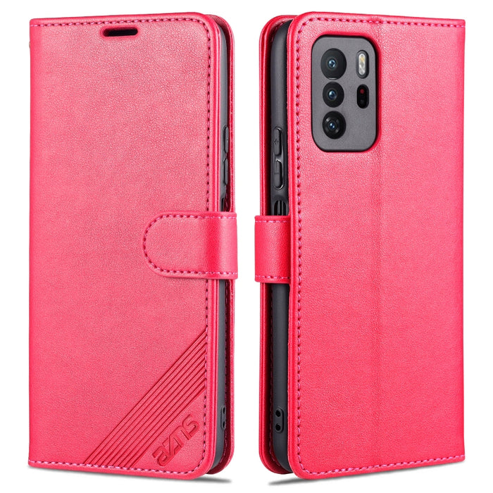 AZNS Estuche de cuero con tapa horizontal con textura de piel de oveja con soporte y ranuras para tarjetas y billetera, For Xiaomi Poco M3 Pro 5G / Redmi Note 10 5G, For Xiaomi Poco X3 GT / Redmi Note 10 Pro 5G
