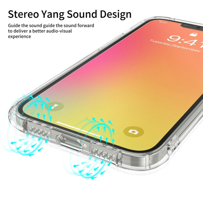 LESUDESIGN Rhino Shield Series TPU Anti-caída Funda protectora transparente para teléfono con diseño de conversión de sonido