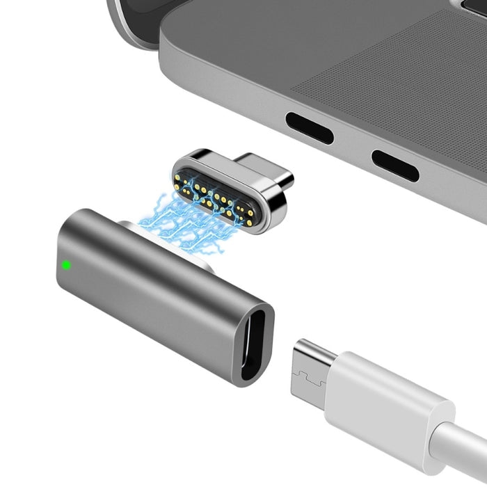 100 W USB-C/Tipo-C Hembra a 20 pines Magnético USB-C/Tipo-C Adaptador de codo macho
