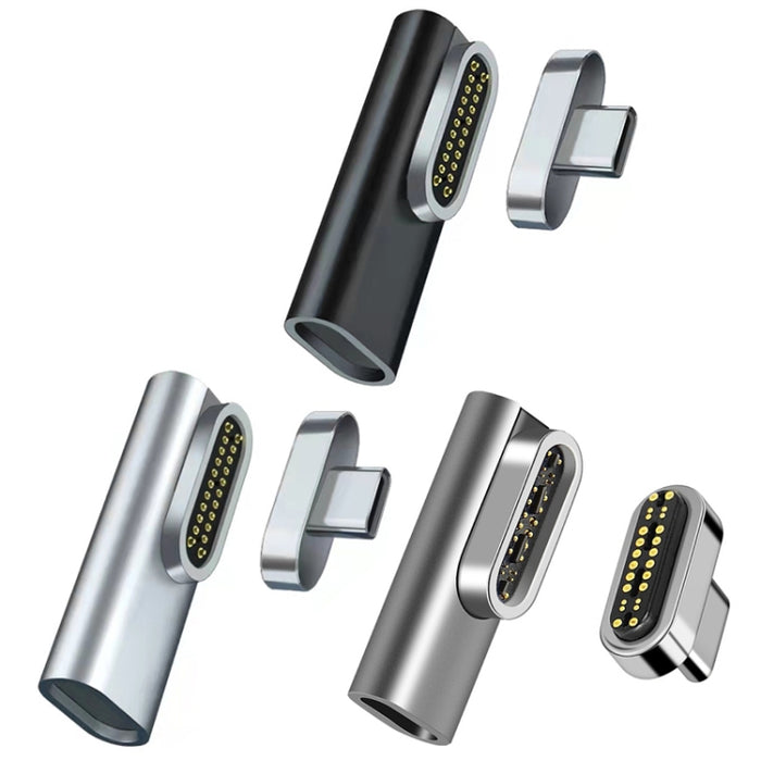 100 W USB-C/Tipo-C Hembra a 20 pines Magnético USB-C/Tipo-C Adaptador de codo macho