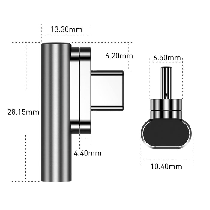 100 W USB-C/Tipo-C Hembra a 20 pines Magnético USB-C/Tipo-C Adaptador de codo macho