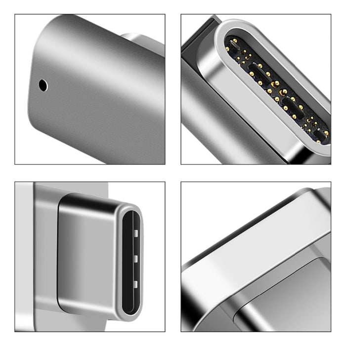 100 W USB-C/Tipo-C Hembra a 20 pines Magnético USB-C/Tipo-C Adaptador de codo macho