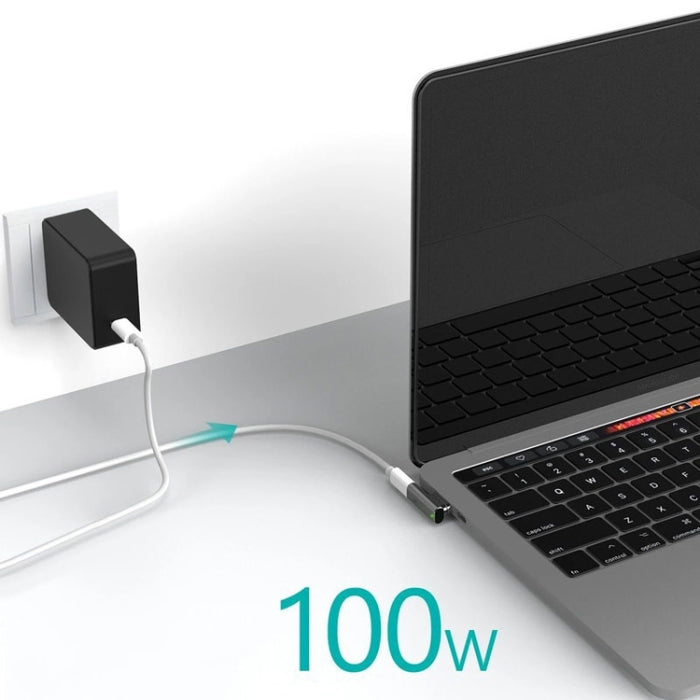 100 W USB-C/Tipo-C Hembra a 20 pines Magnético USB-C/Tipo-C Adaptador de codo macho