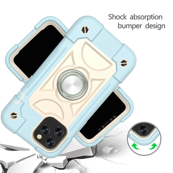 Funda protectora de silicona a prueba de golpes + PC con soporte de doble anillo, For iPhone 12 Pro Max