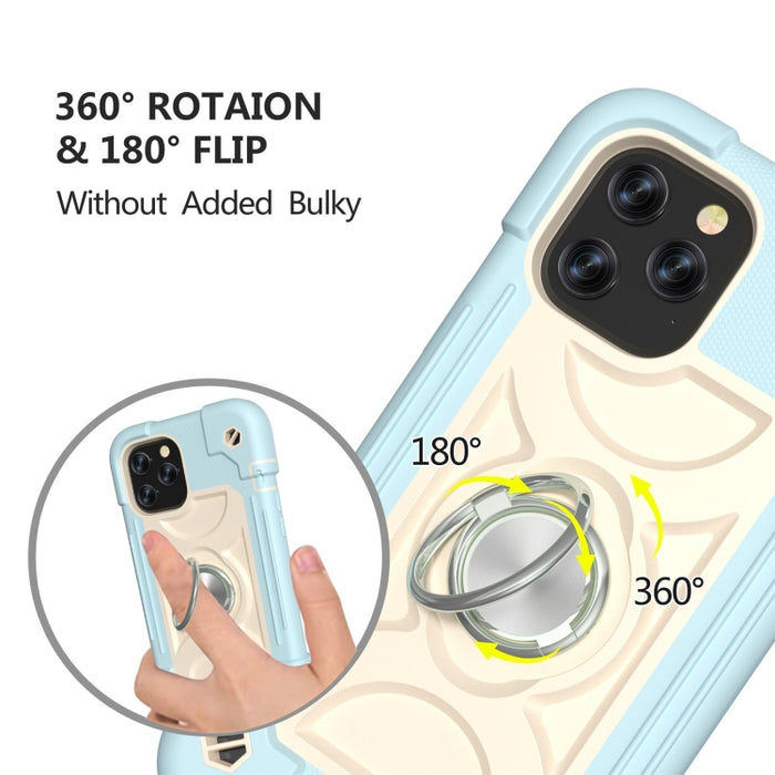 Funda protectora de silicona a prueba de golpes + PC con soporte de doble anillo, For iPhone 12 Pro Max