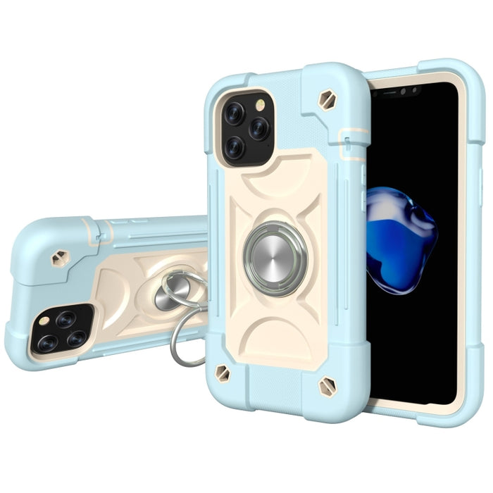 Funda protectora de silicona a prueba de golpes + PC con soporte de doble anillo, For iPhone 12 Pro Max
