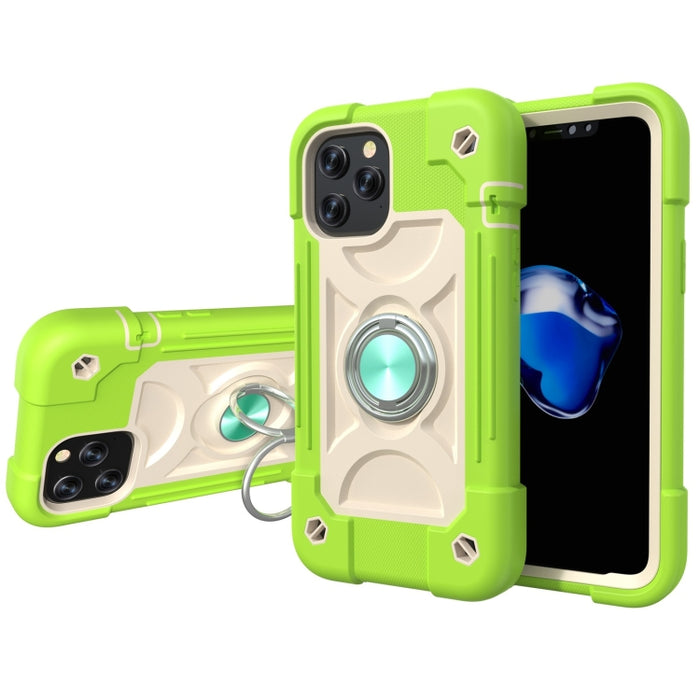 Funda protectora de silicona a prueba de golpes + PC con soporte de doble anillo, For iPhone 12 Pro Max