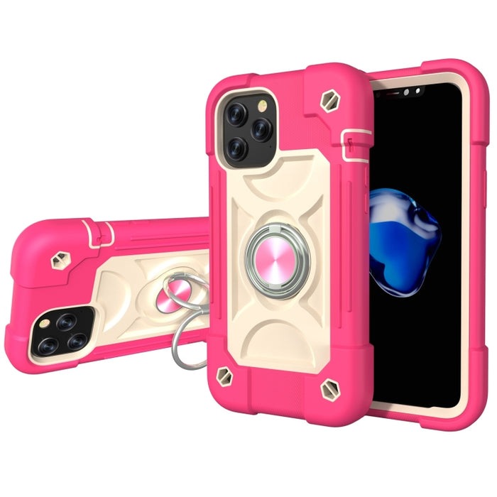 Funda protectora de silicona a prueba de golpes + PC con soporte de doble anillo, For iPhone 12 Pro Max