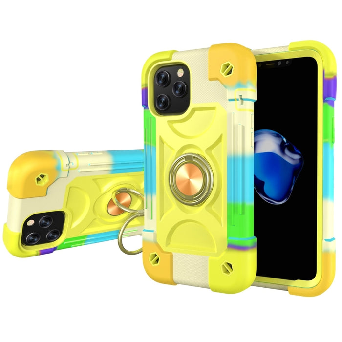 Funda protectora de silicona a prueba de golpes + PC con soporte de doble anillo, For iPhone 12 Pro Max