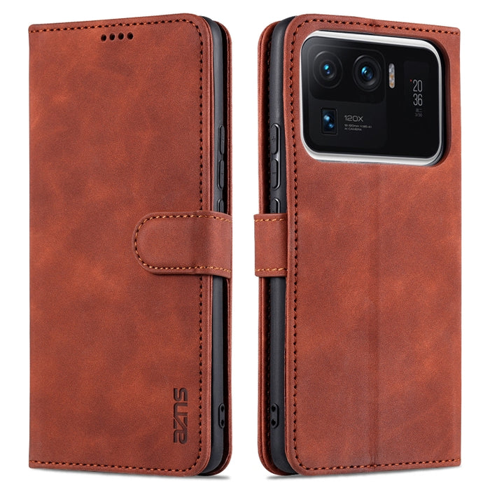 AZNS Skin Feel Calf Texture Funda de cuero con tapa horizontal con ranuras para tarjetas y soporte y billetera, For Xiaomi Mi 11 Lite, For Xiaomi Mi 11 Ultra
