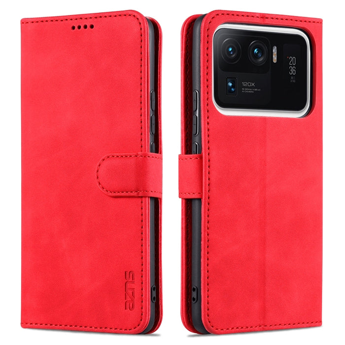 AZNS Skin Feel Calf Texture Funda de cuero con tapa horizontal con ranuras para tarjetas y soporte y billetera, For Xiaomi Mi 11 Lite, For Xiaomi Mi 11 Ultra
