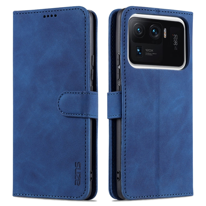 AZNS Skin Feel Calf Texture Funda de cuero con tapa horizontal con ranuras para tarjetas y soporte y billetera, For Xiaomi Mi 11 Lite, For Xiaomi Mi 11 Ultra