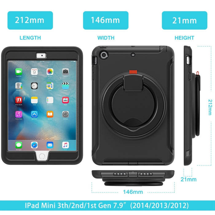 Estuche protector de TPU + PC a prueba de golpes con rotación de 360 grados Mango plegable Soporte de agarre Ranura para bolígrafo
