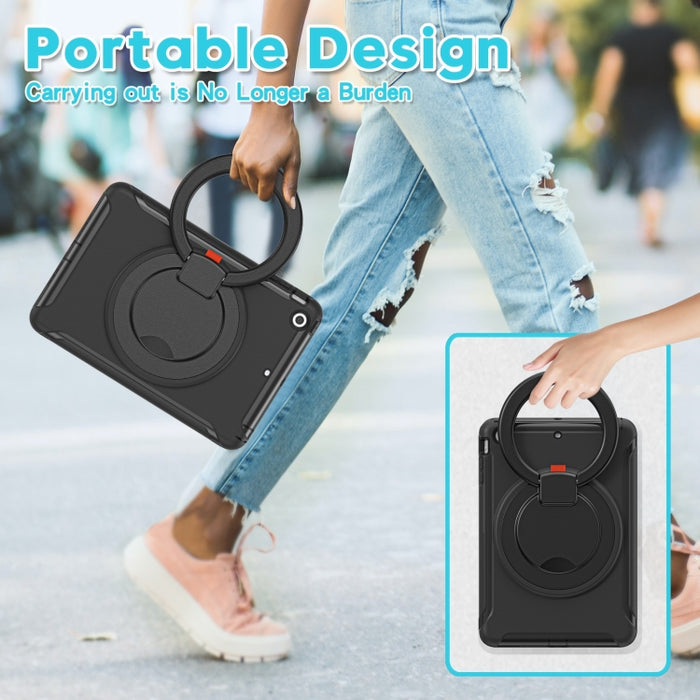 Estuche protector de TPU + PC a prueba de golpes con rotación de 360 grados Mango plegable Soporte de agarre Ranura para bolígrafo