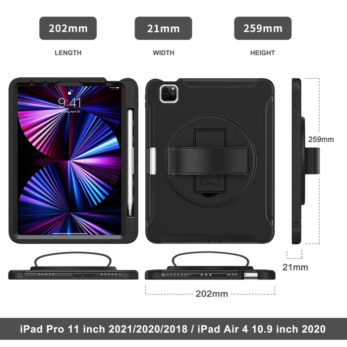 Estuche protector de TPU + PC a prueba de golpes con rotación de 360 grados Mango plegable Soporte de agarre Ranura para bolígrafo