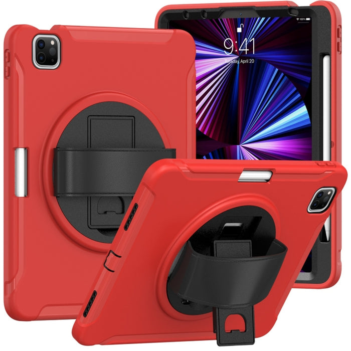 Estuche protector de TPU + PC a prueba de golpes con rotación de 360 grados Mango plegable Soporte de agarre Ranura para bolígrafo