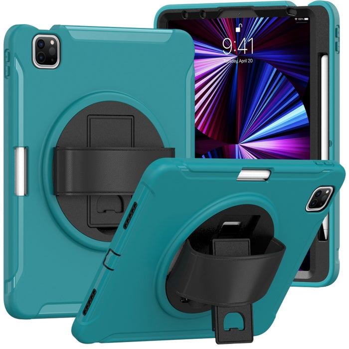 Estuche protector de TPU + PC a prueba de golpes con rotación de 360 grados Mango plegable Soporte de agarre Ranura para bolígrafo