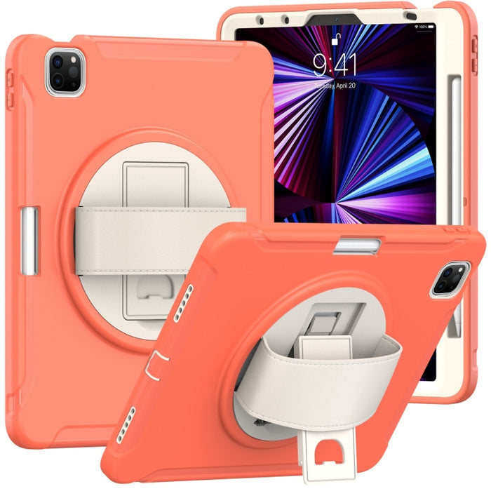 Estuche protector de TPU + PC a prueba de golpes con rotación de 360 grados Mango plegable Soporte de agarre Ranura para bolígrafo