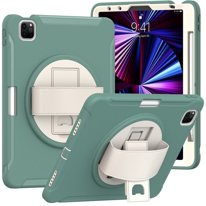 Estuche protector de TPU + PC a prueba de golpes con rotación de 360 grados Mango plegable Soporte de agarre Ranura para bolígrafo
