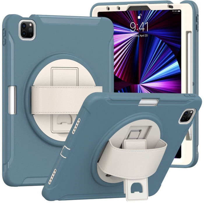 Estuche protector de TPU + PC a prueba de golpes con rotación de 360 grados Mango plegable Soporte de agarre Ranura para bolígrafo
