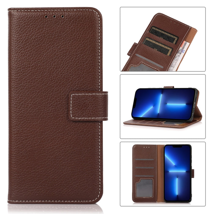 Estuche de cuero con tapa horizontal Litchi Texture PU + TPU con soporte y ranuras para tarjetas y billetera
