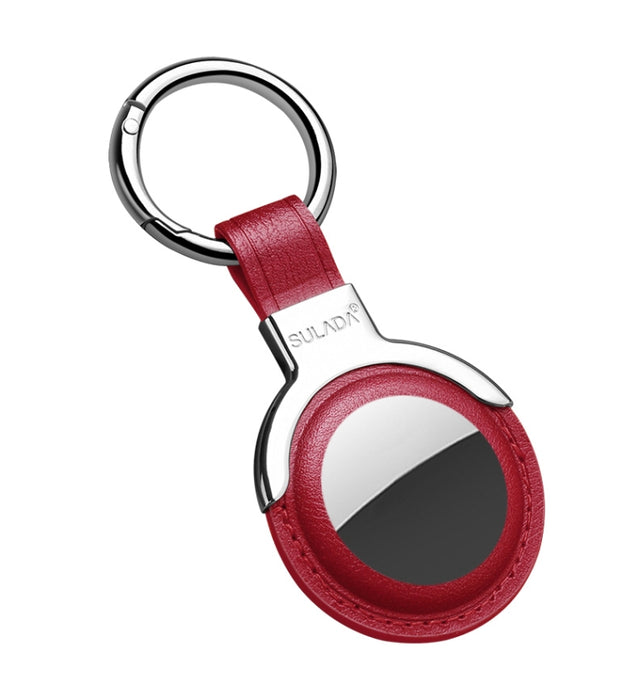 Funda protectora de cuero SULADA con anillo de llavero intercambiable para AirTag