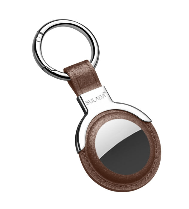 Funda protectora de cuero SULADA con anillo de llavero intercambiable para AirTag