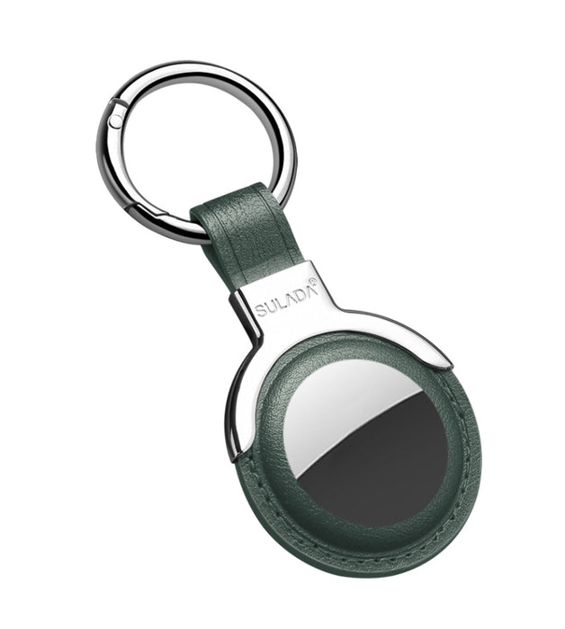 Funda protectora de cuero SULADA con anillo de llavero intercambiable para AirTag