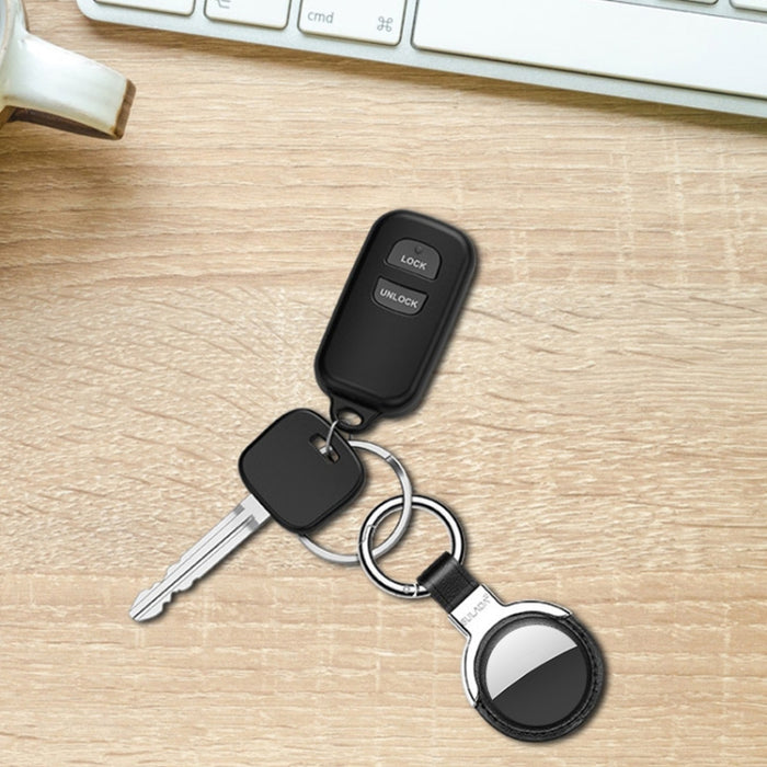 Funda protectora de cuero SULADA con anillo de llavero intercambiable para AirTag