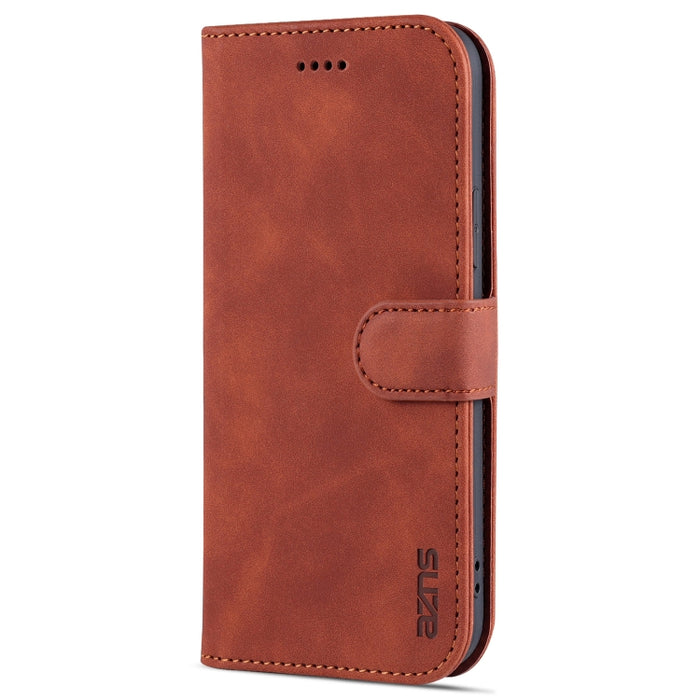 AZNS Skin Feel Calf Texture Funda de cuero con tapa horizontal con ranuras para tarjetas y soporte y billetera, For iPhone 12 Pro, For iPhone 12 Pro Max