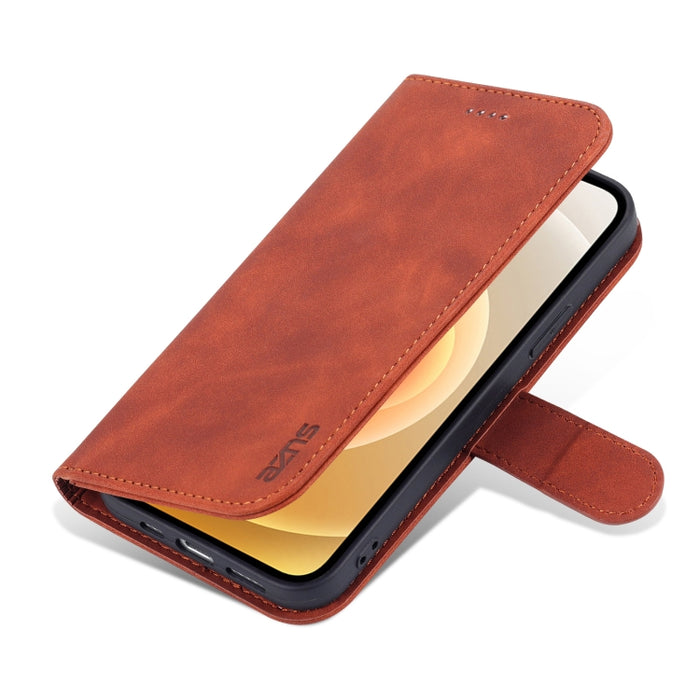 AZNS Skin Feel Calf Texture Funda de cuero con tapa horizontal con ranuras para tarjetas y soporte y billetera, For iPhone 12 Pro, For iPhone 12 Pro Max