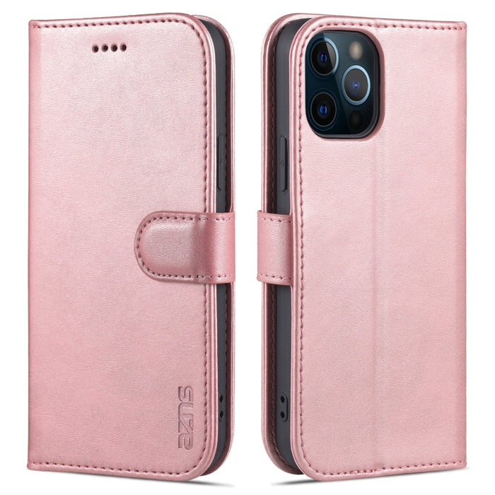AZNS Skin Feel Calf Texture Funda de cuero con tapa horizontal con ranuras para tarjetas y soporte y billetera, For iPhone 12 Pro, For iPhone 12 Pro Max