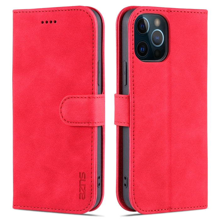 AZNS Skin Feel Calf Texture Funda de cuero con tapa horizontal con ranuras para tarjetas y soporte y billetera, For iPhone 12 Pro, For iPhone 12 Pro Max