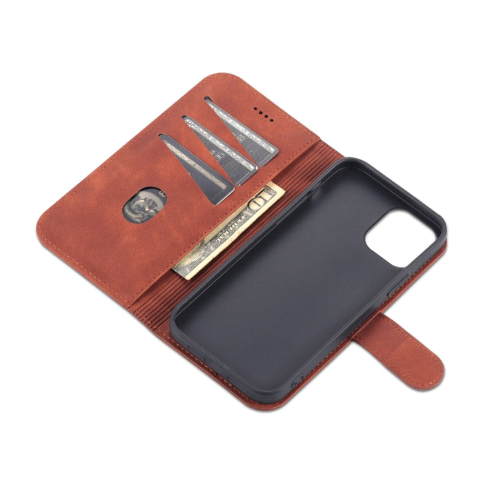 AZNS Skin Feel Calf Texture Funda de cuero con tapa horizontal con ranuras para tarjetas y soporte y billetera, For iPhone 12 Pro, For iPhone 12 Pro Max