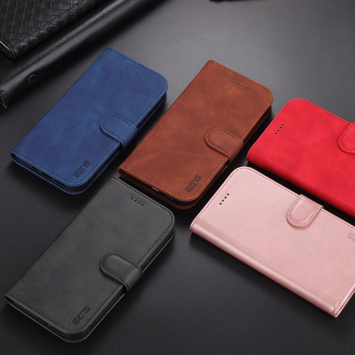 AZNS Skin Feel Calf Texture Funda de cuero con tapa horizontal con ranuras para tarjetas y soporte y billetera, For iPhone 12 Pro, For iPhone 12 Pro Max