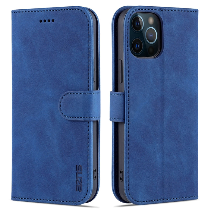 AZNS Skin Feel Calf Texture Funda de cuero con tapa horizontal con ranuras para tarjetas y soporte y billetera, For iPhone 12 Pro, For iPhone 12 Pro Max