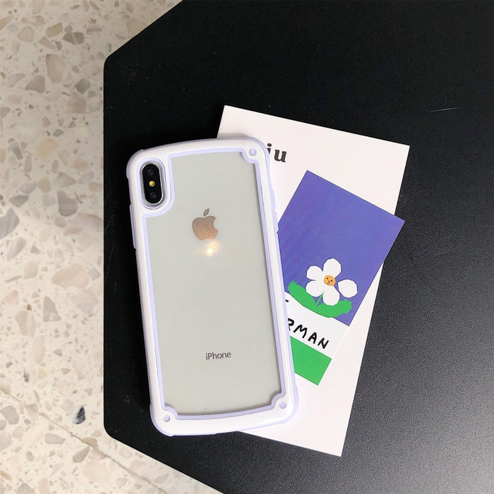Estuche a prueba de golpes transparente de TPU color caramelo