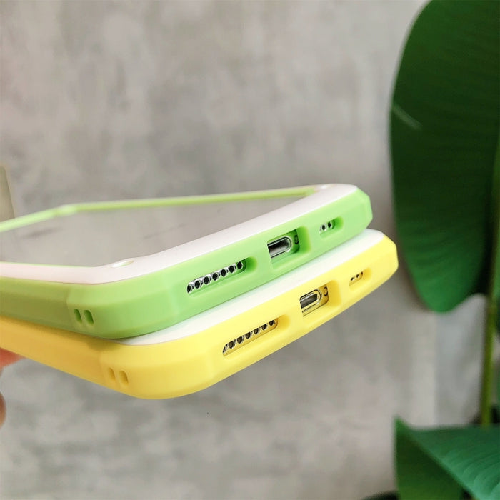 Estuche a prueba de golpes transparente de TPU color caramelo