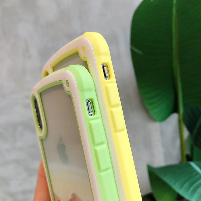 Estuche a prueba de golpes transparente de TPU color caramelo