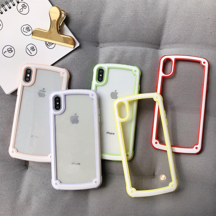 Estuche a prueba de golpes transparente de TPU color caramelo