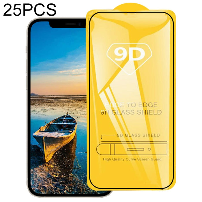25 PCS 9D Película de vidrio templado de pantalla completa con pegamento completo, For iPhone 13 mini (25pcs), For iPhone 13 / 13 Pro  (25pcs), For iPhone 13 Pro Max (25pcs)