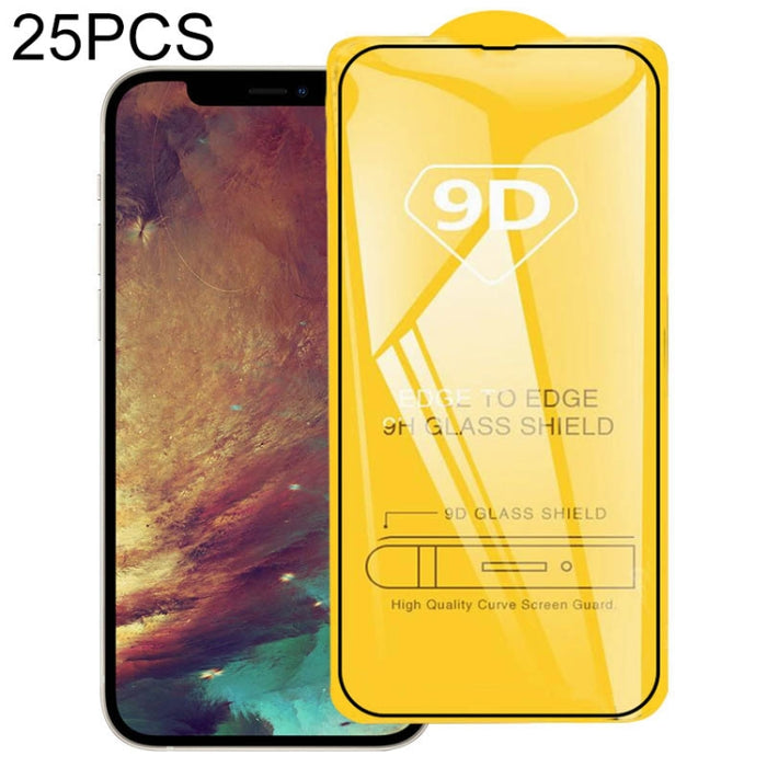 25 PCS 9D Película de vidrio templado de pantalla completa con pegamento completo, For iPhone 13 mini (25pcs), For iPhone 13 / 13 Pro  (25pcs), For iPhone 13 Pro Max (25pcs)