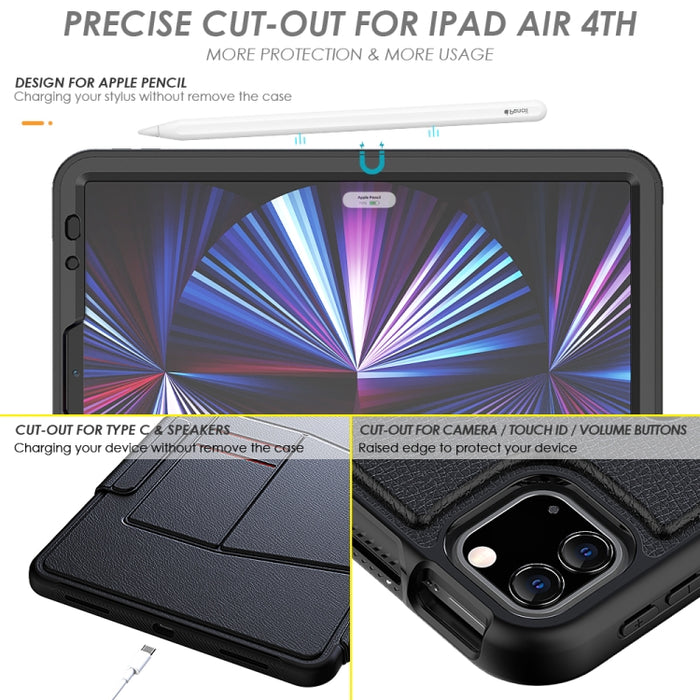 Estuche de cuero con tapa horizontal magnética Smart B con soporte de 7 velocidades y ranuras para tarjetas y ranura para bolígrafo y función de suspensión / activación